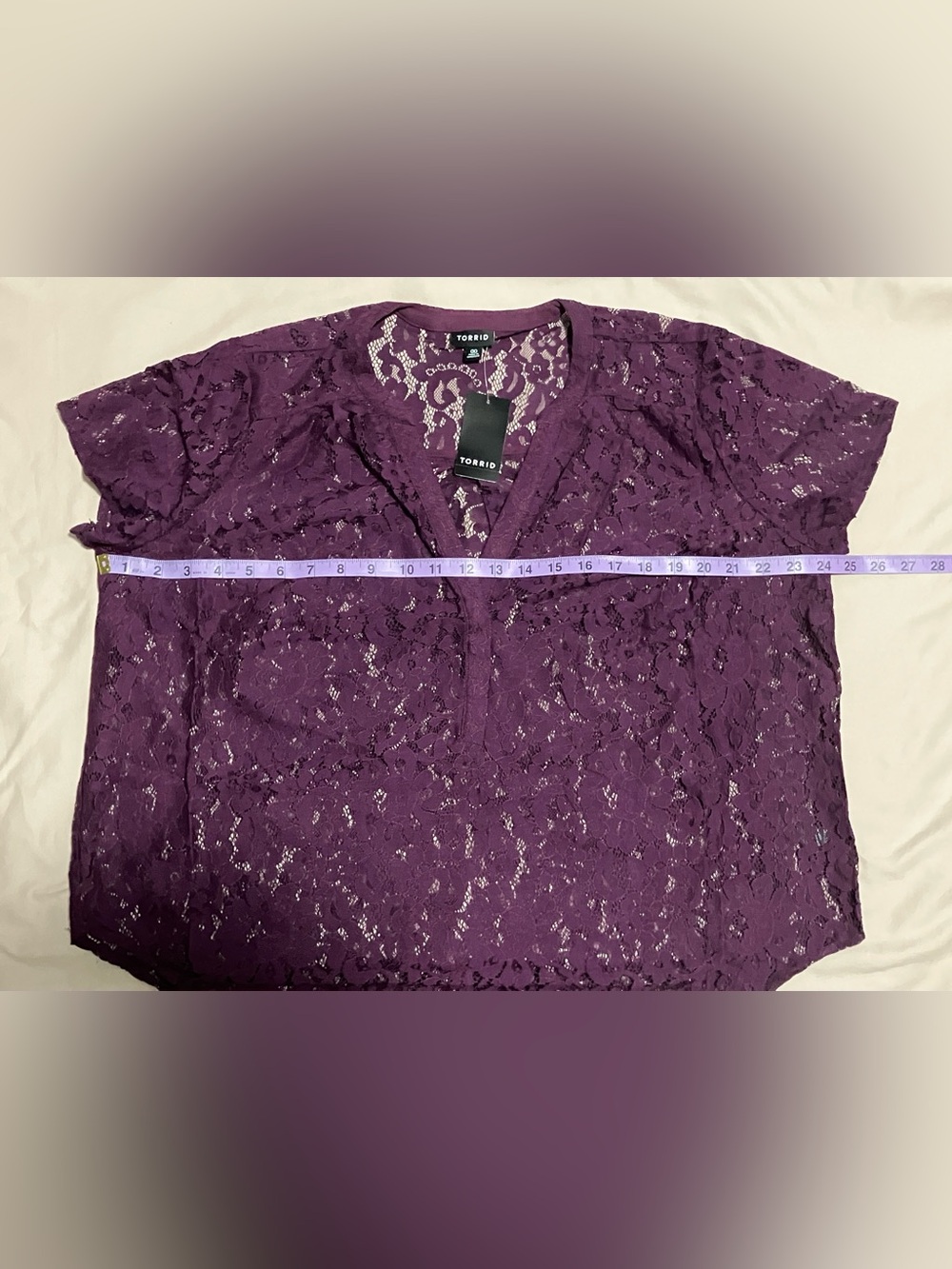 Torrid Harper Lace Blouse Size 00 Potent Purple - Picture 7 of 11